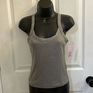 NWT Wild Fable Gray Ribbed Crop Tank Top Women’s Size M Sleeveless Cotton Blend